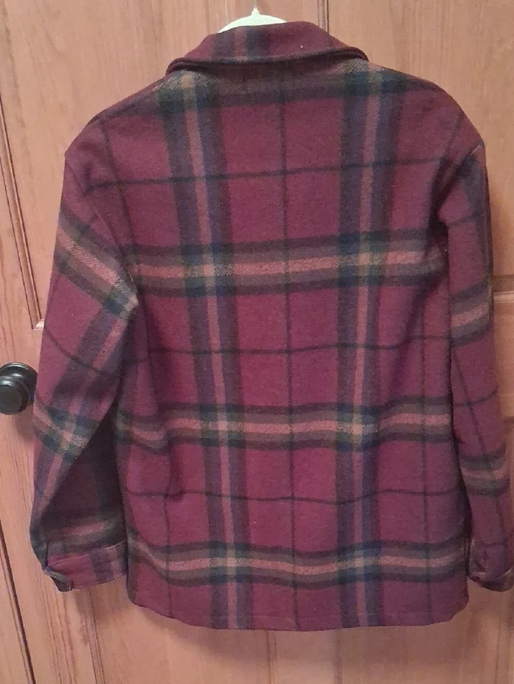 Pendleton Men's Maroon Plaid Wool Field Jacket